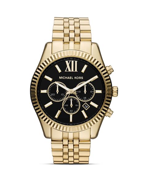 men's gold michael kors watch|oversized lexington gold tone watch.